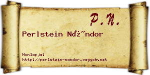Perlstein Nándor névjegykártya