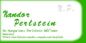 nandor perlstein business card